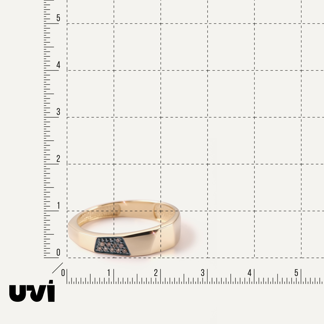 Кольцо из желтого золота с коньячными бриллиантами