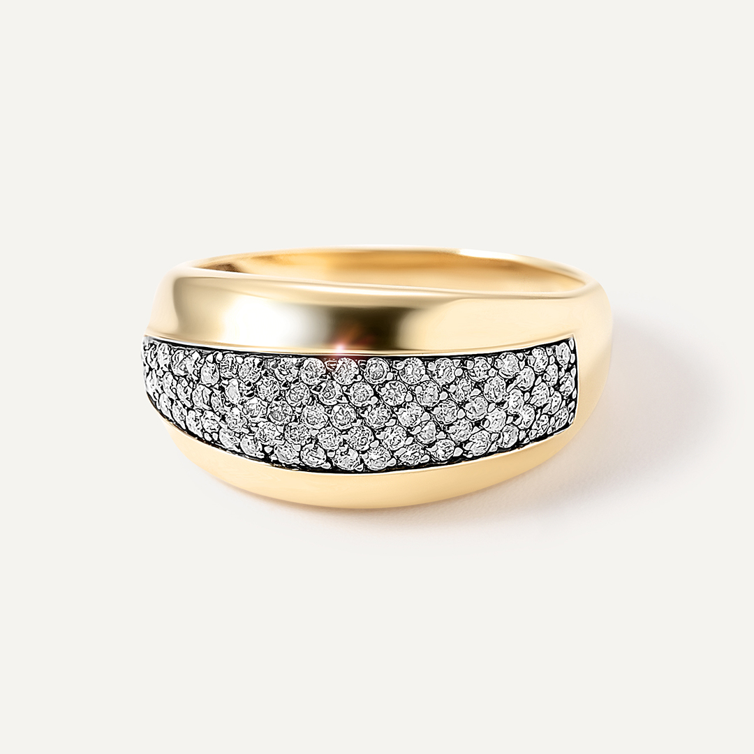 Кольцо из желтого золота с бриллиантами