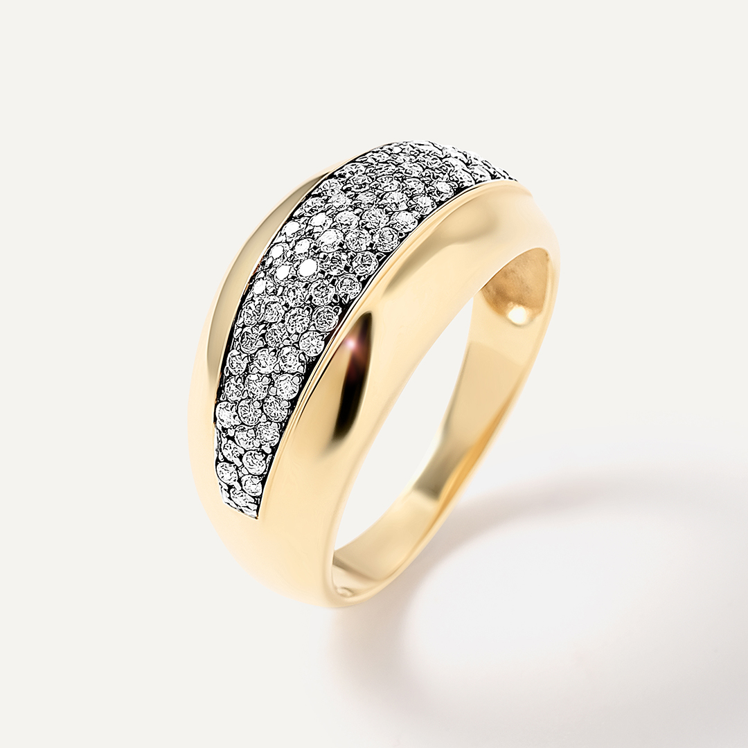 Кольцо из желтого золота с бриллиантами
