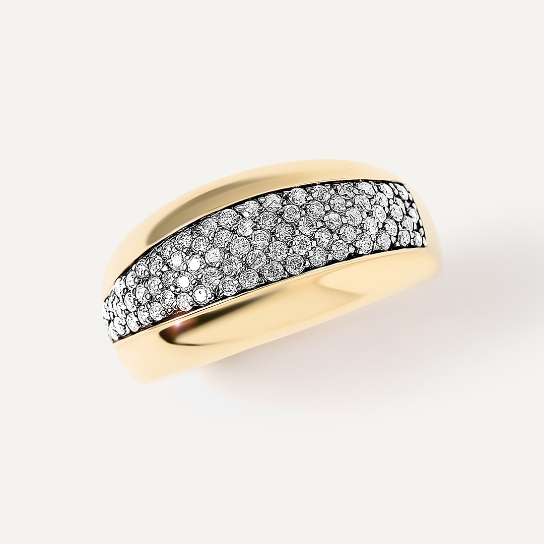 Кольцо из желтого золота с бриллиантами