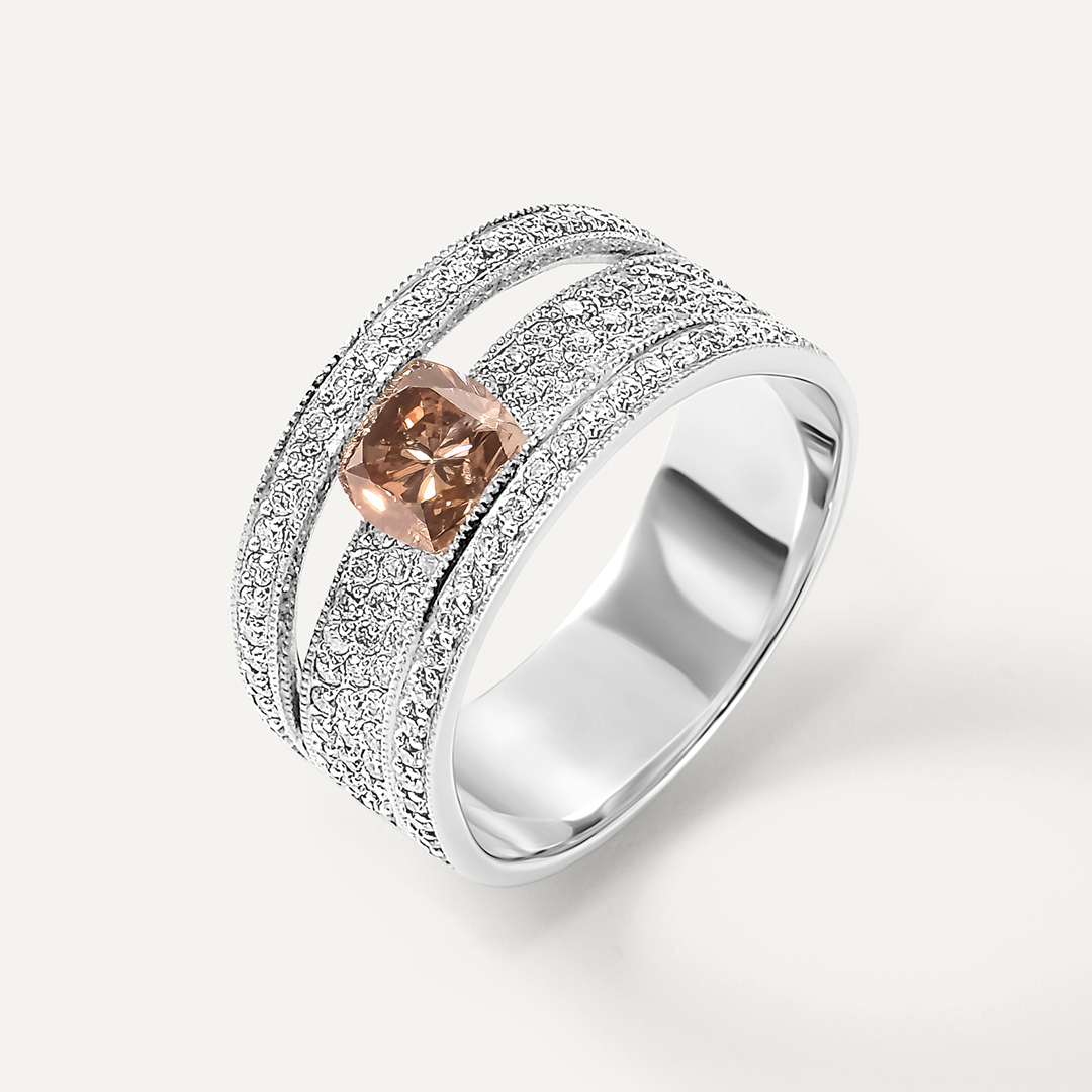 Кольцо из белого золота с бриллиантами