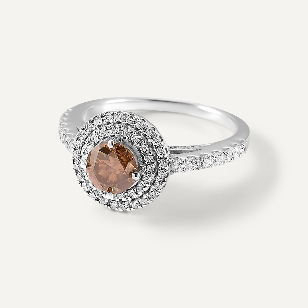 Кольцо из белого золота с бриллиантами