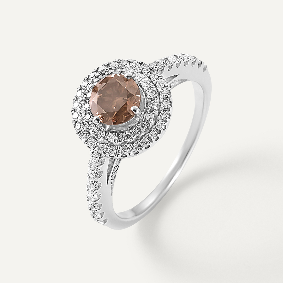 Кольцо из белого золота с бриллиантами