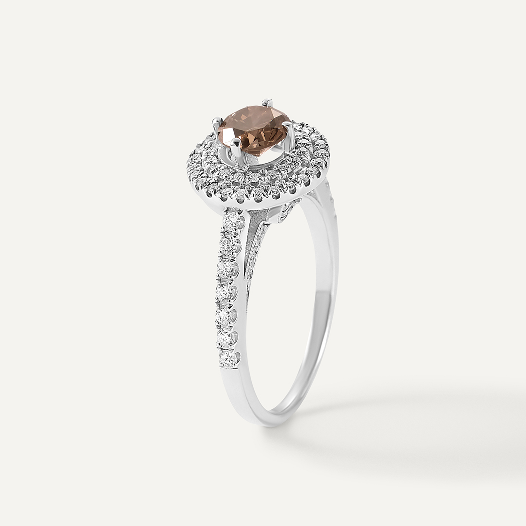 Кольцо из белого золота с бриллиантами