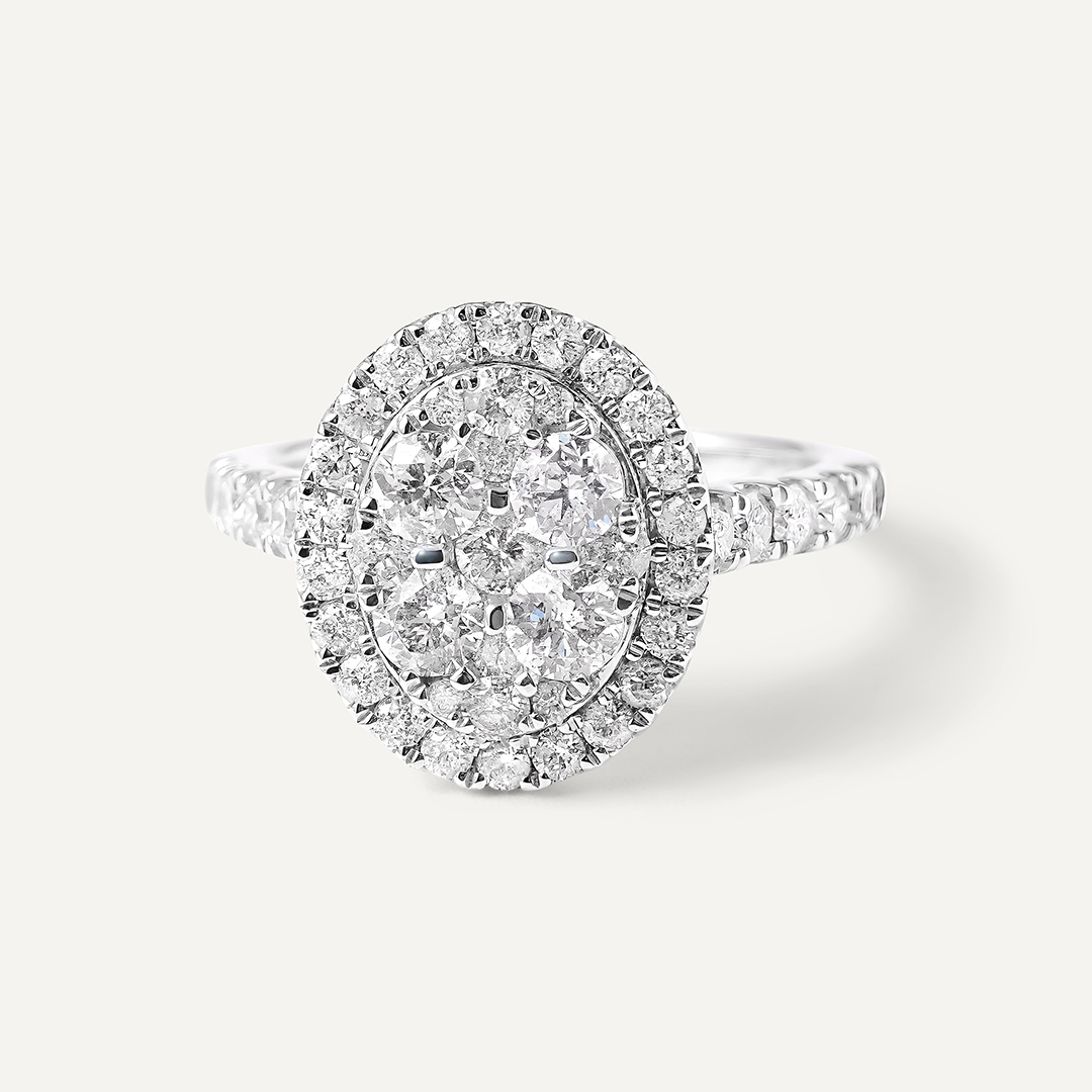 Кольцо из белого золота с бриллиантами