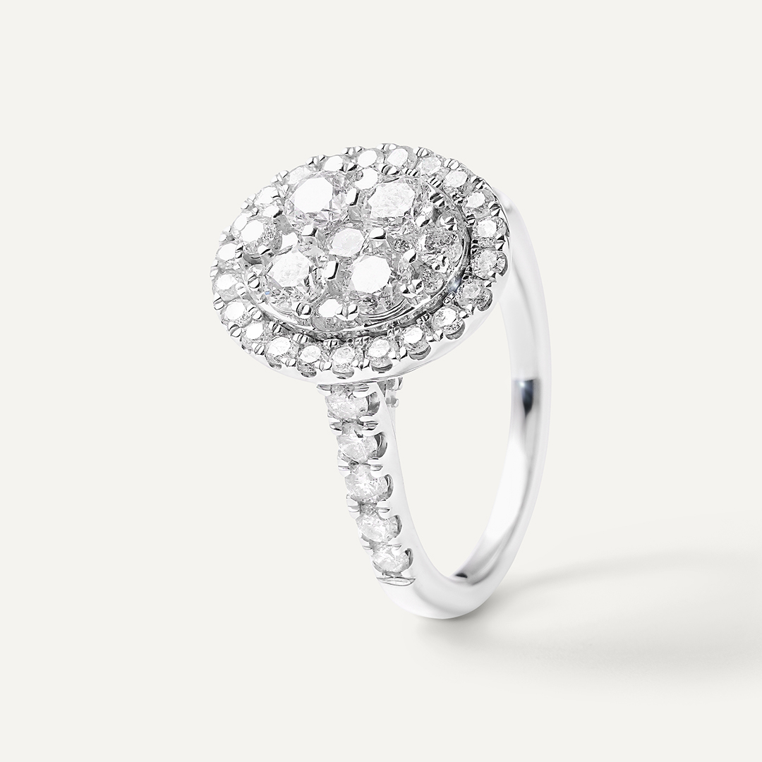 Кольцо из белого золота с бриллиантами