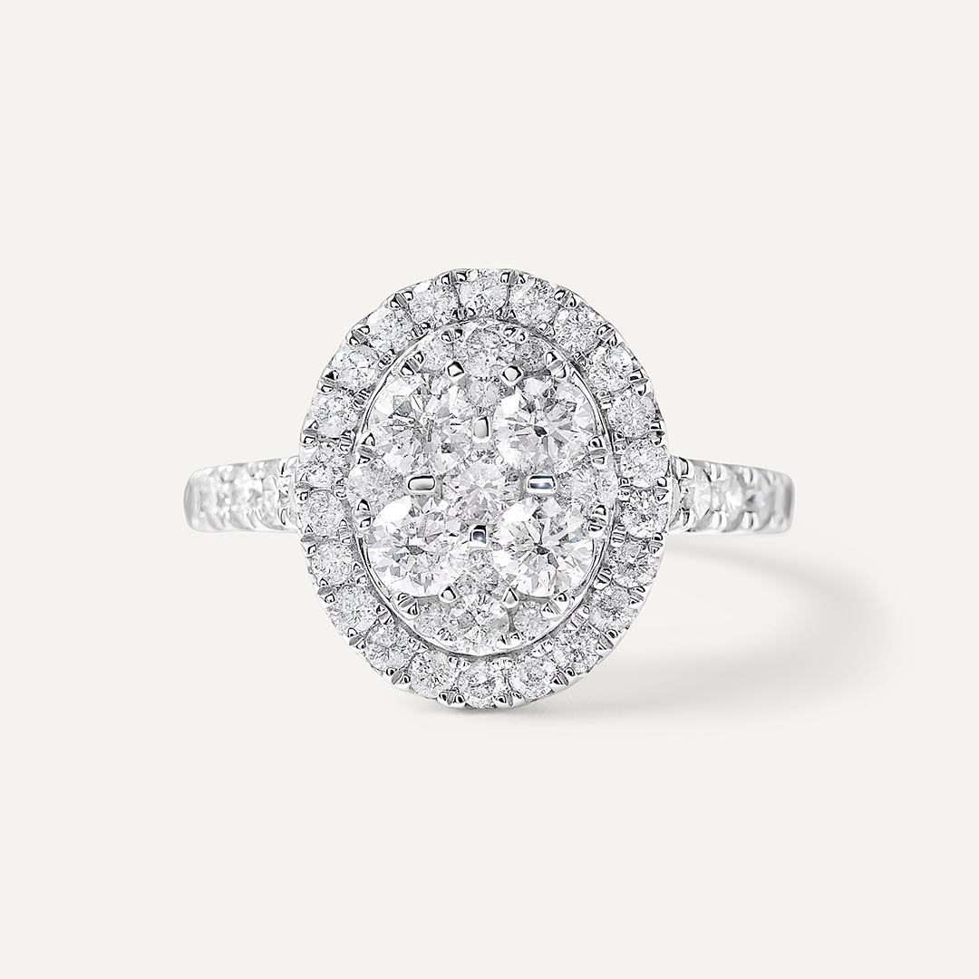 Кольцо из белого золота с бриллиантами