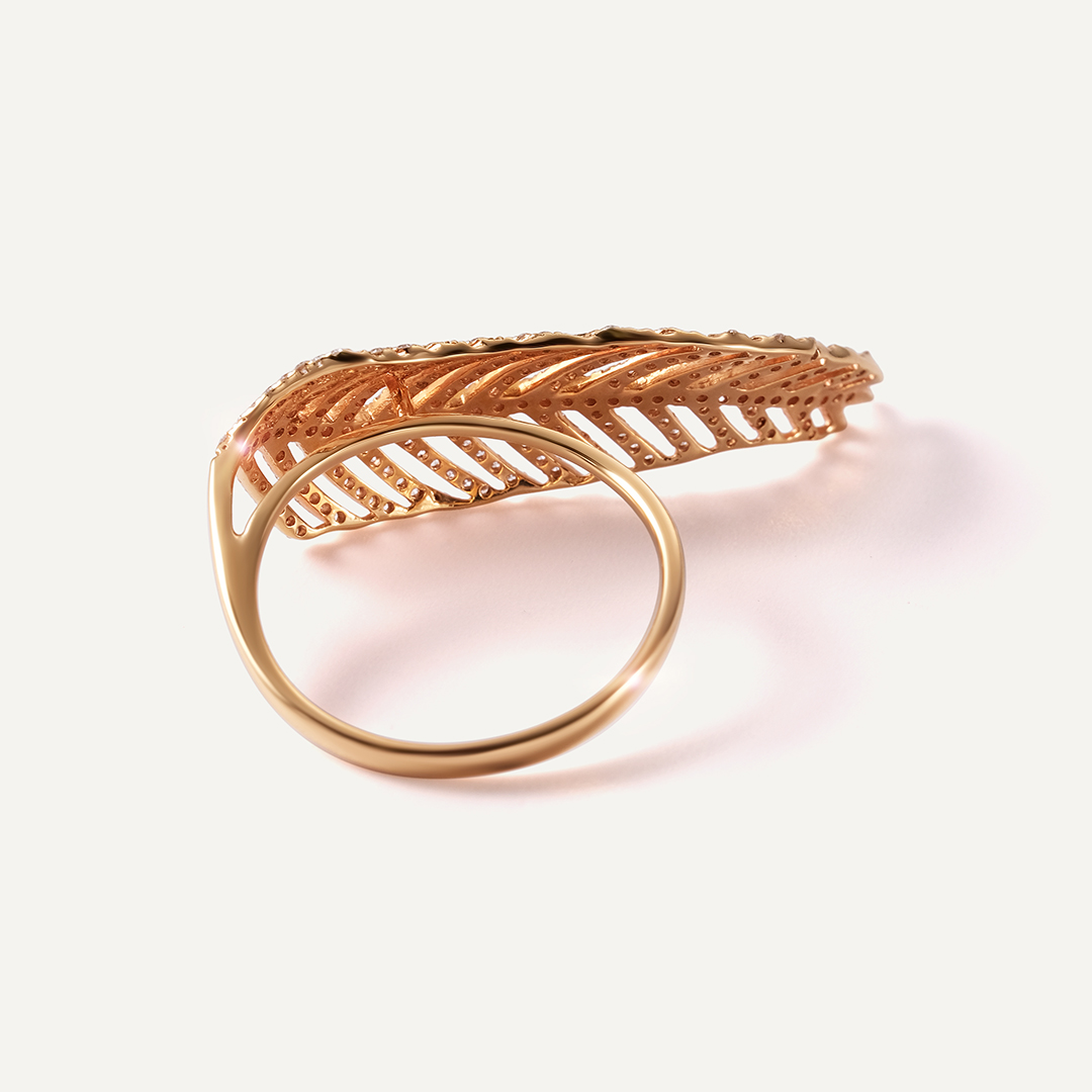 Кольцо из золота с бриллиантами "Перо"