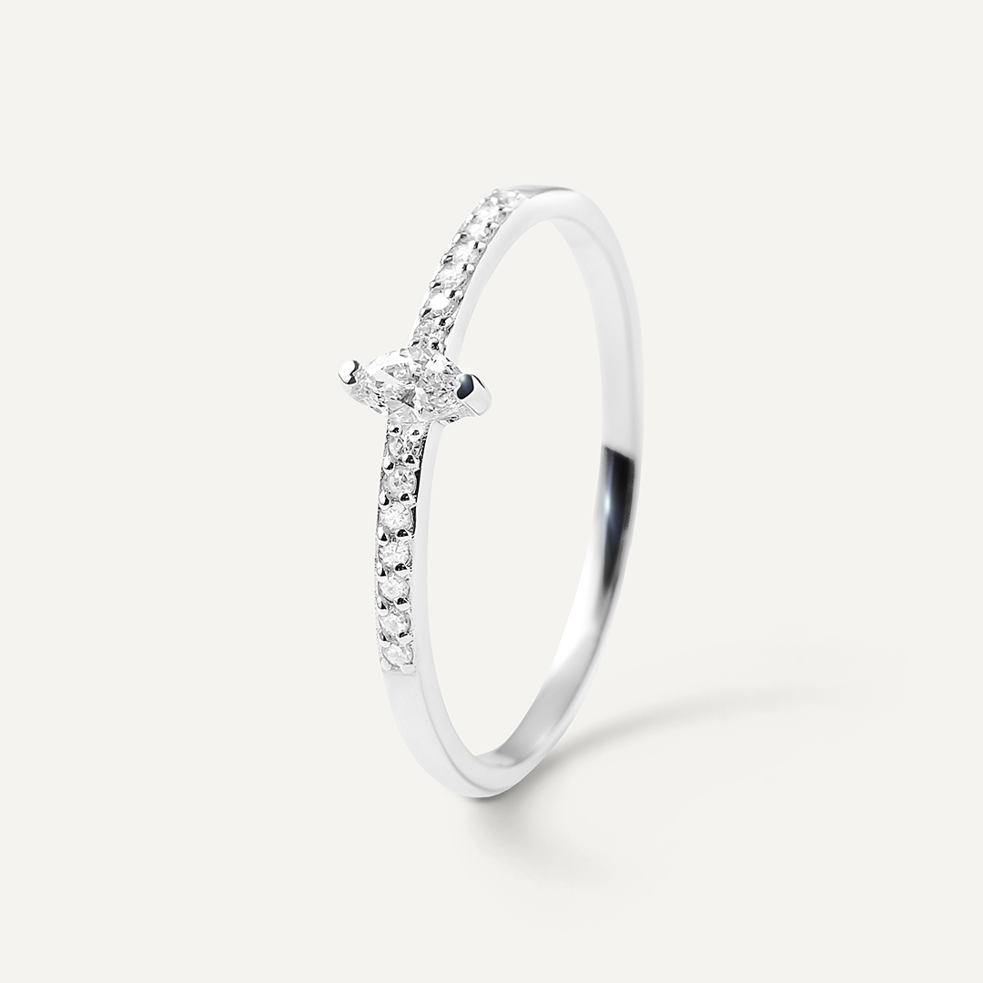 Кольцо из белого золота с бриллиантами