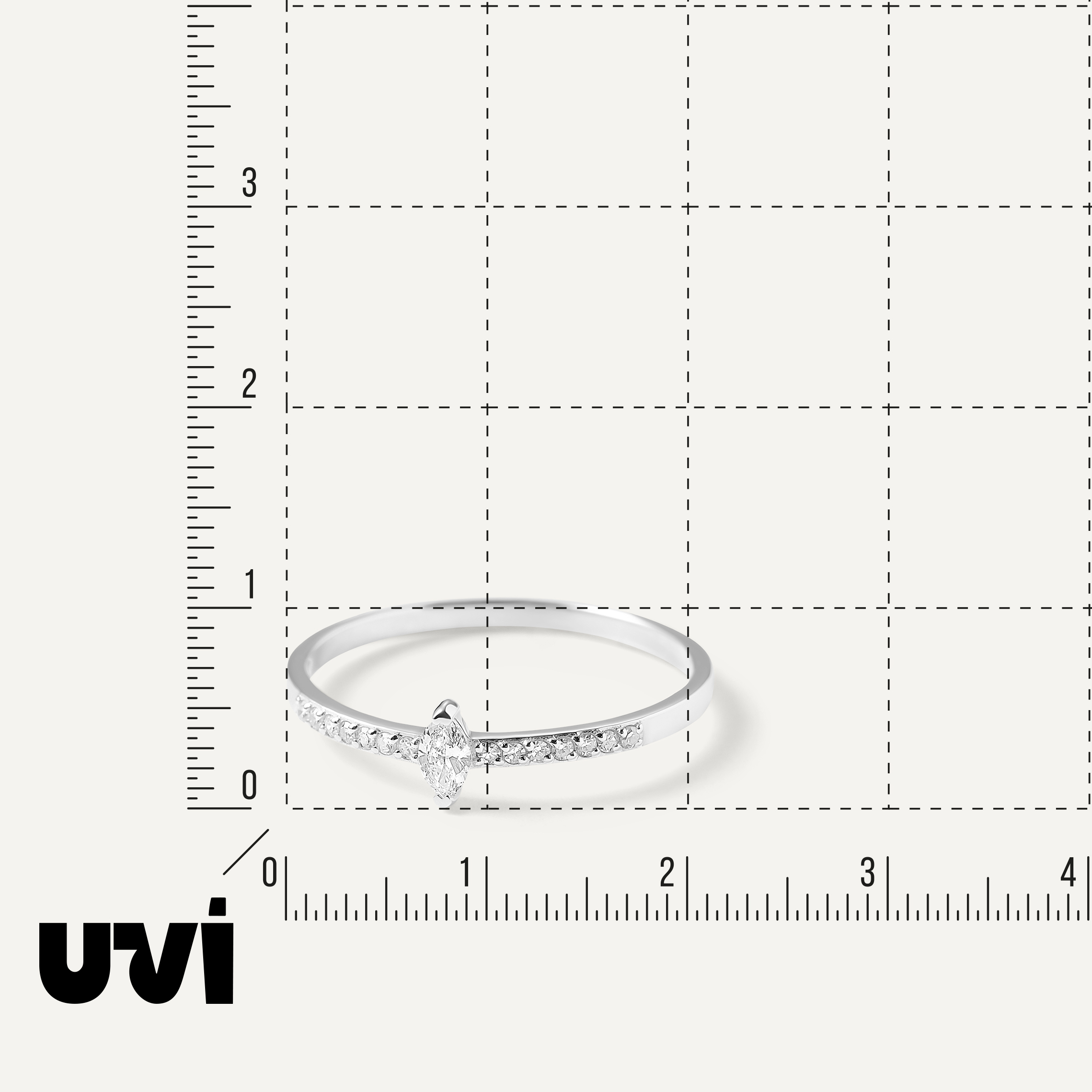 Кольцо из белого золота с бриллиантами