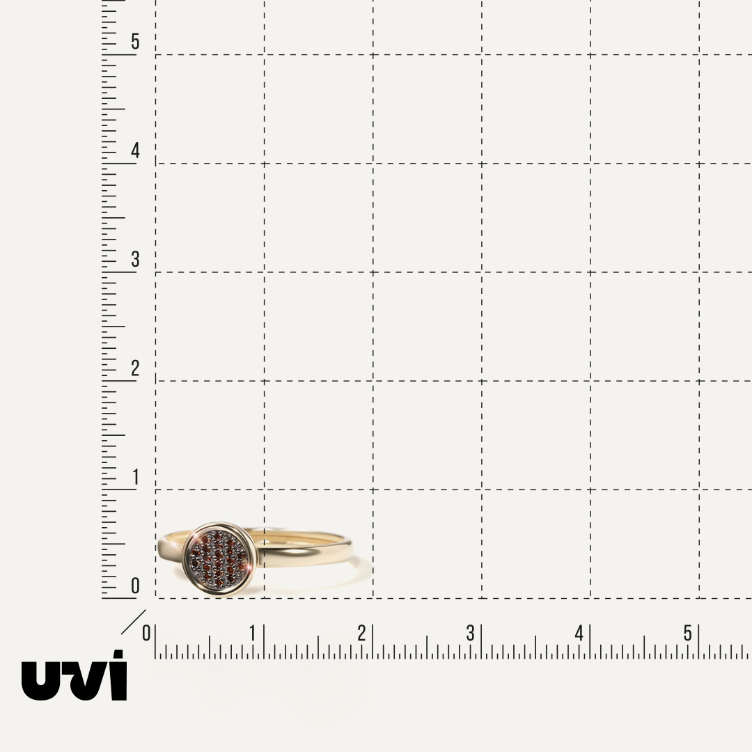 Кольцо из желтого золота с оранжевыми бриллиантами