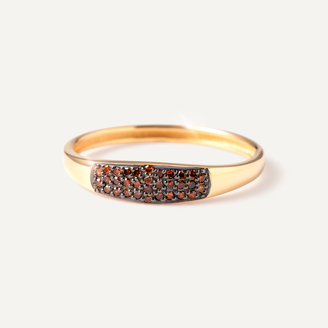 Кольцо из золота с оранжевыми бриллиантами