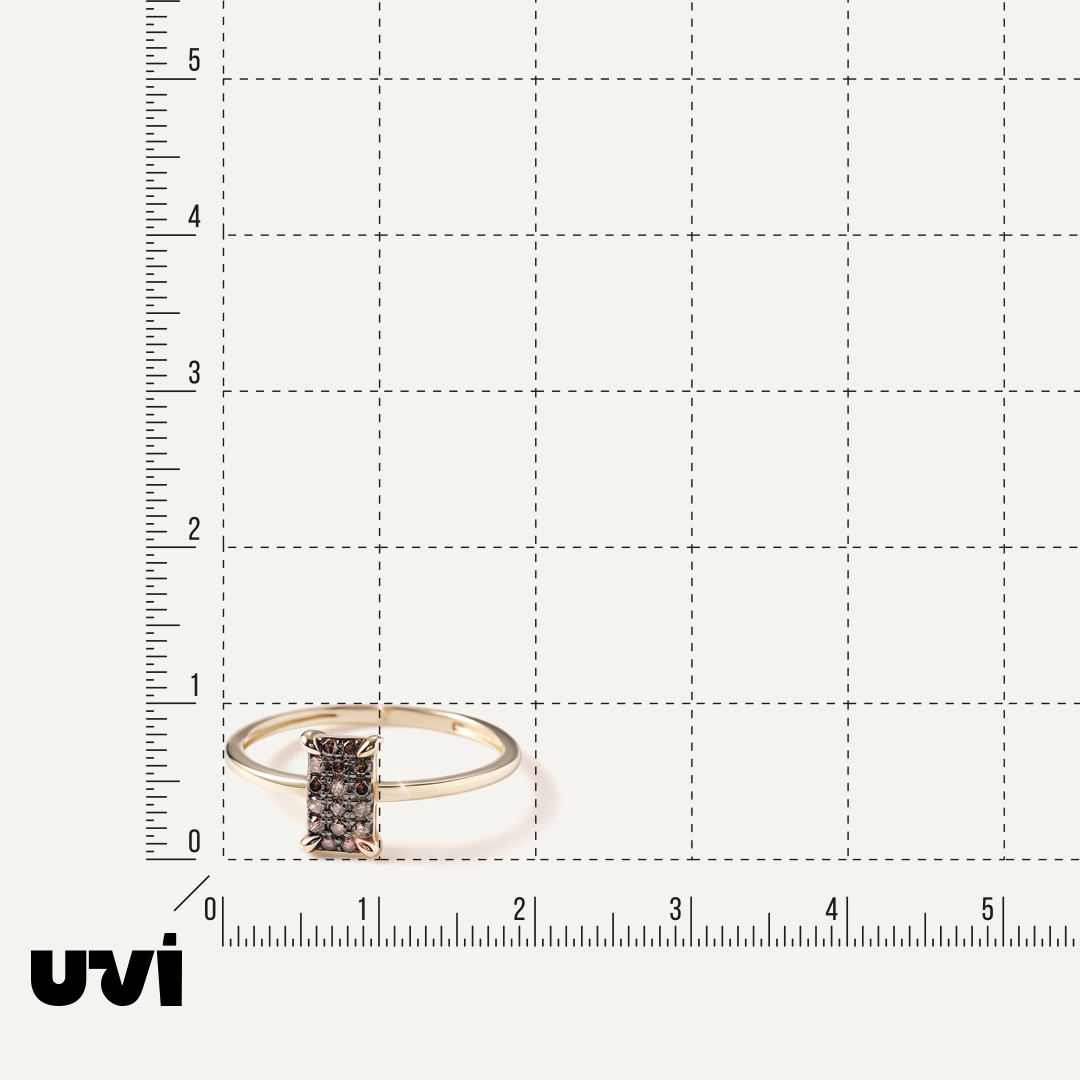 Кольцо из желтого золота с коньячными бриллиантами
