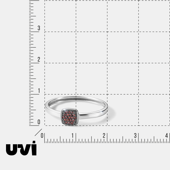 Кольцо из белого золота с оранжевыми бриллиантами