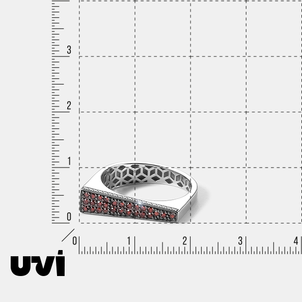 Кольцо из белого золота с оранжевыми бриллиантами