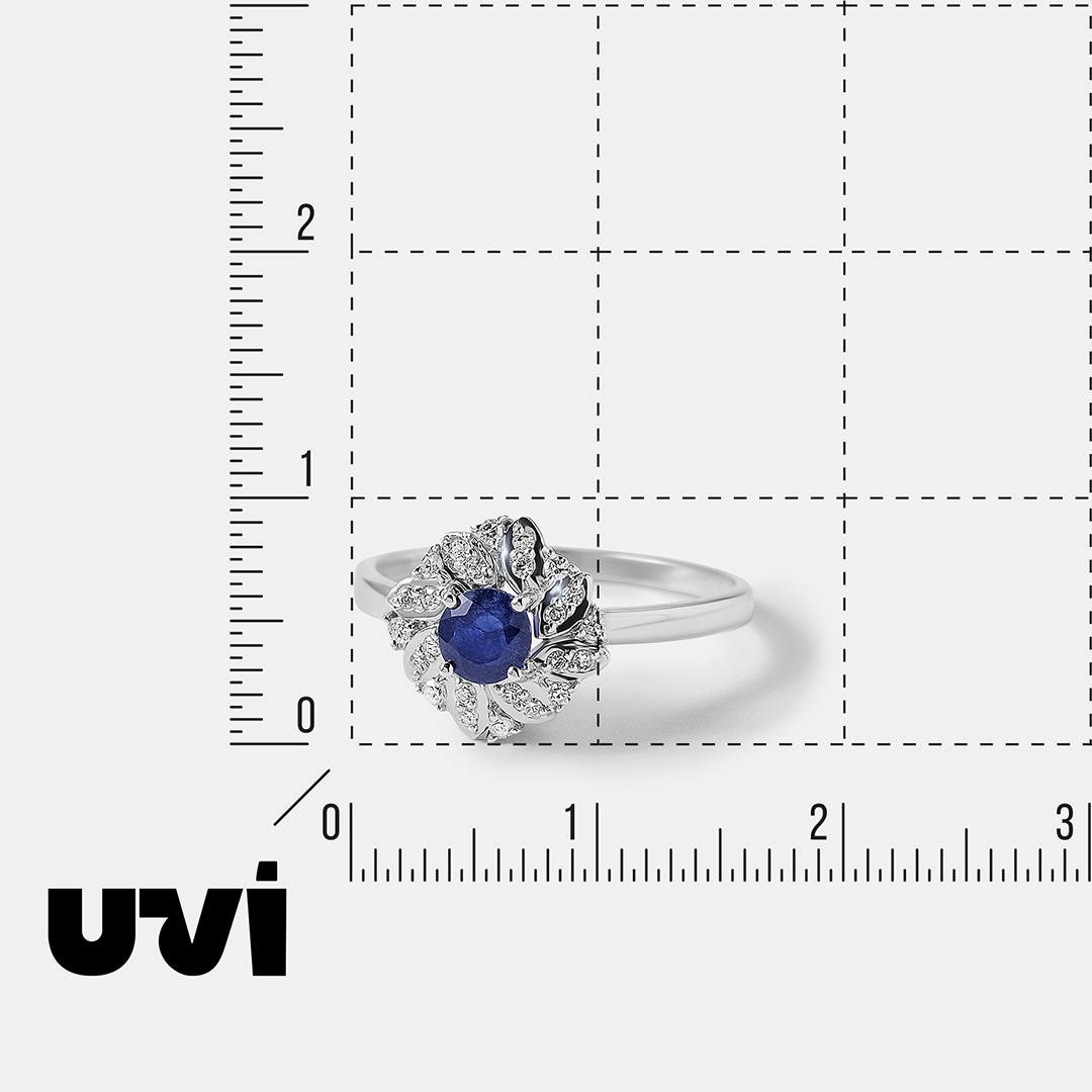 Кольцо из белого золота с сапфиром