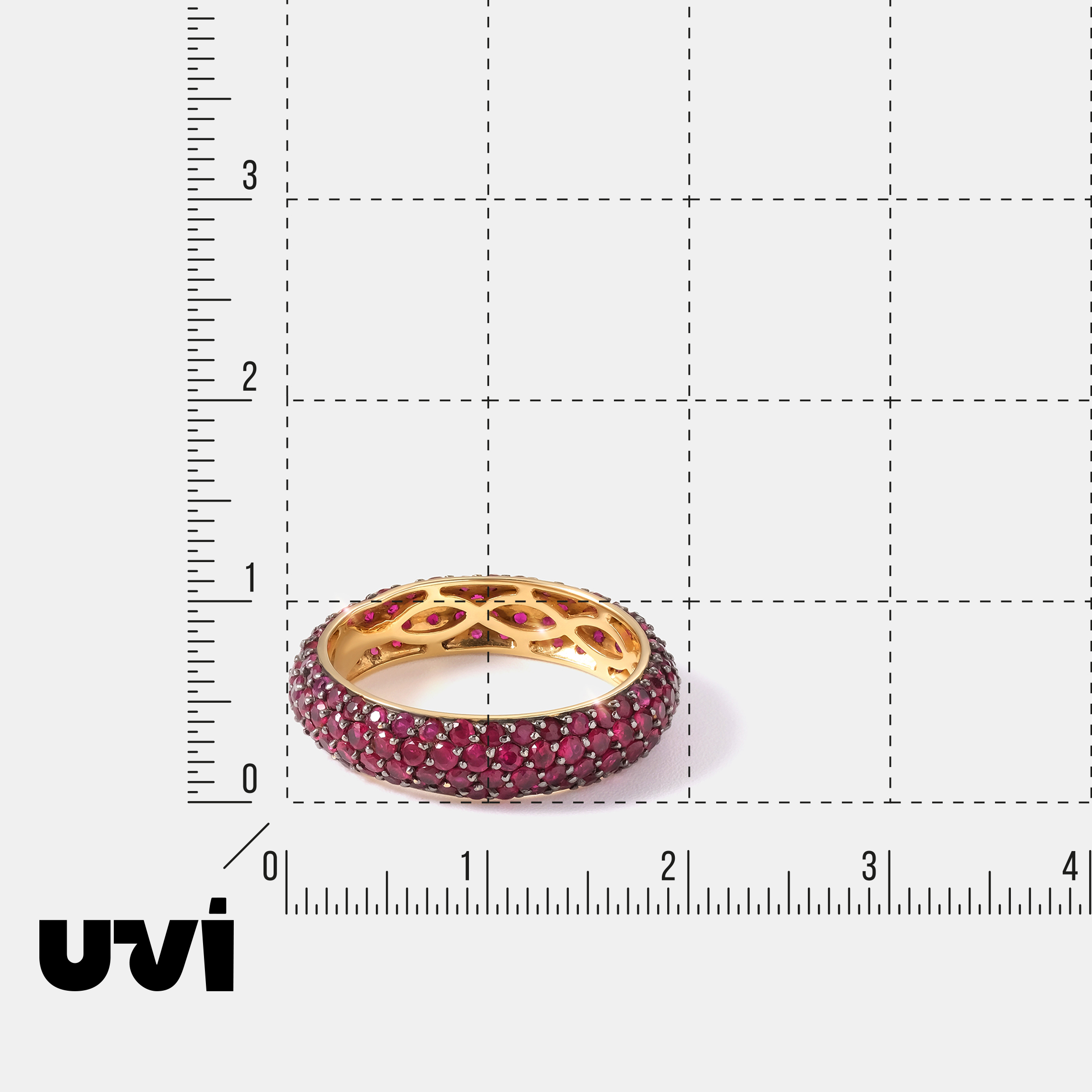 Кольцо из желтого золота с рубинами