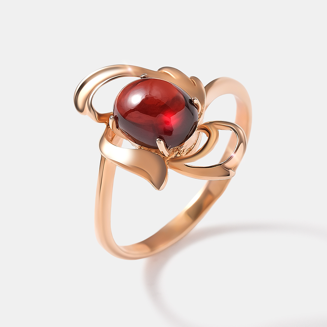 Серебряное кольцо с гранатом