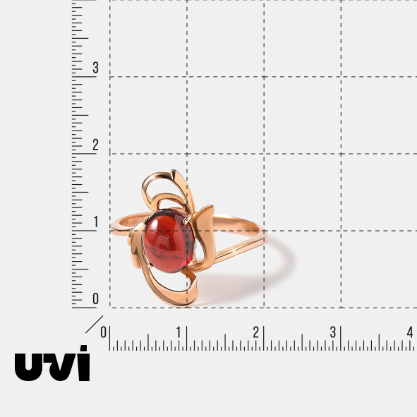 Серебряное кольцо с гранатом