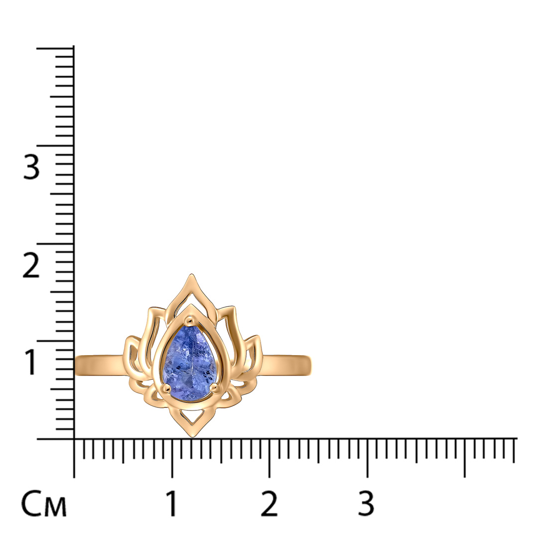 Кольцо из золота с танзанитом "Лотос"