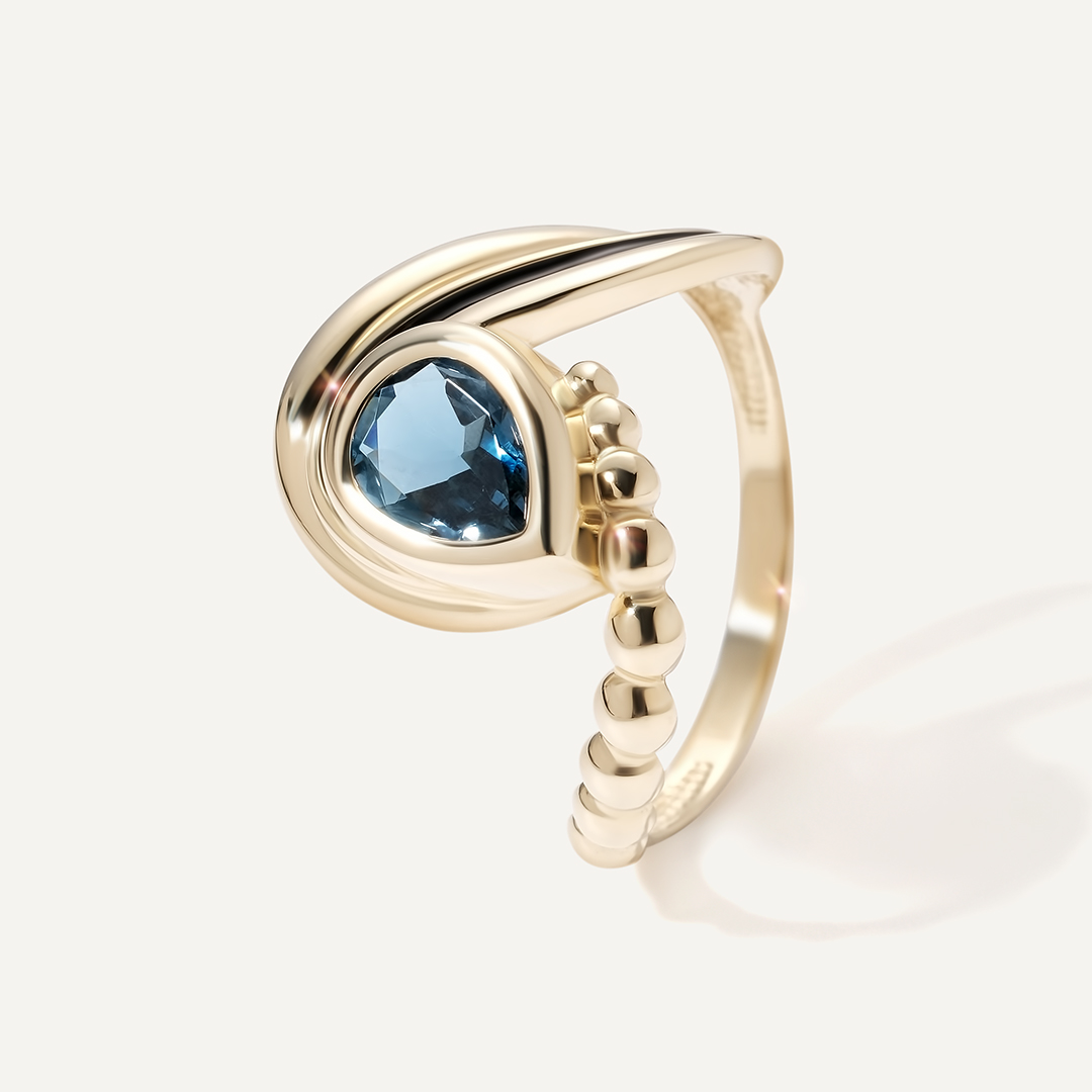 Кольцо из желтого золота с топазом Лондон