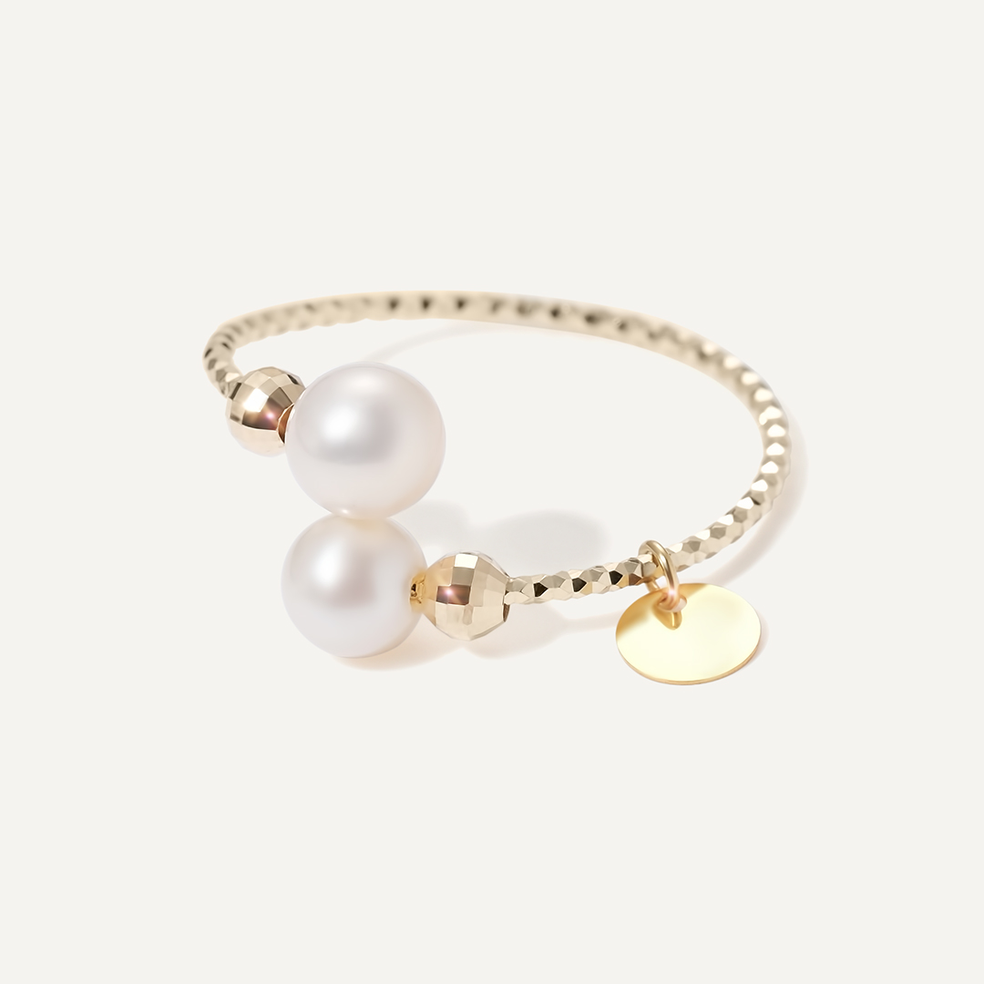 Кольцо из желтого золота с жемчугом