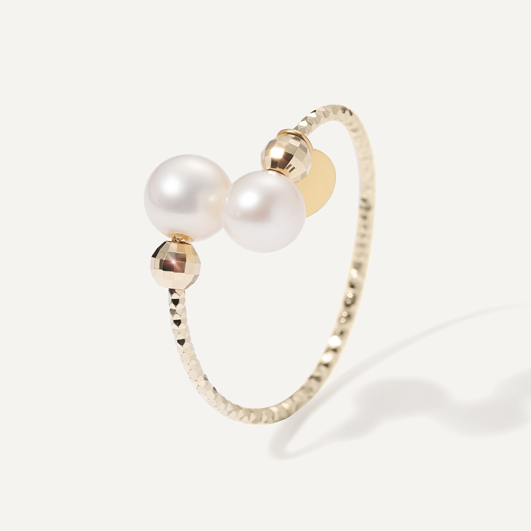 Кольцо из желтого золота с жемчугом