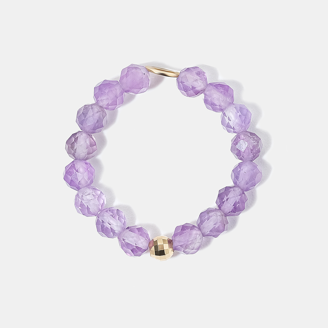 Кольцо из желтого золота с аметистами