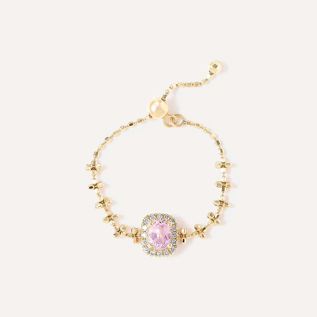 Кольцо из желтого золота с мультисапфиром