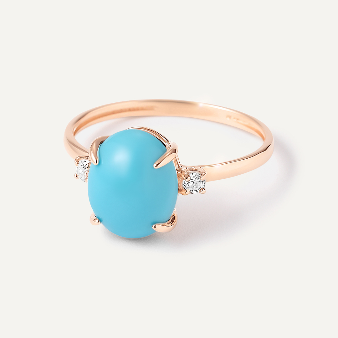 Кольцо из золота с бирюзой