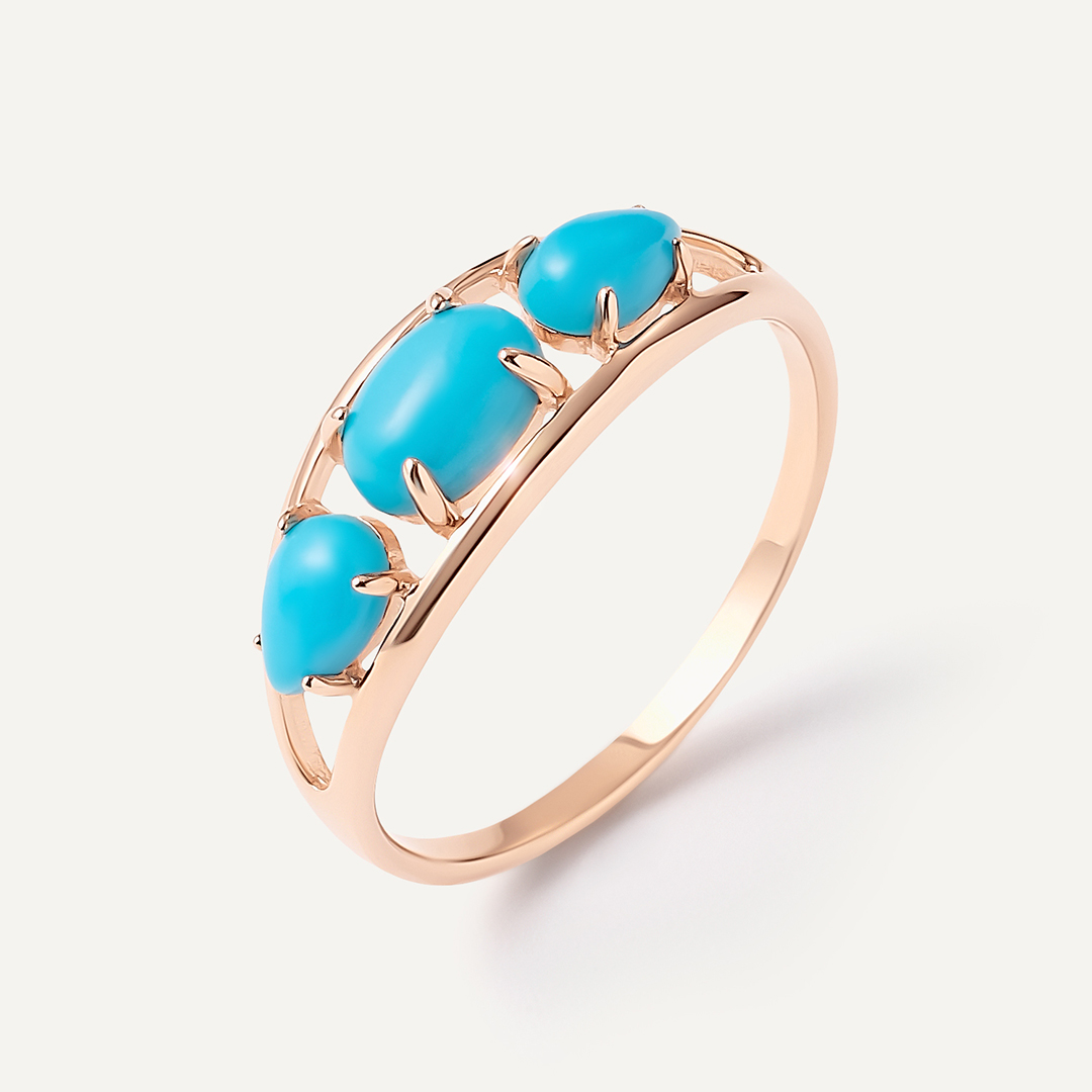 Кольцо из золота с бирюзой