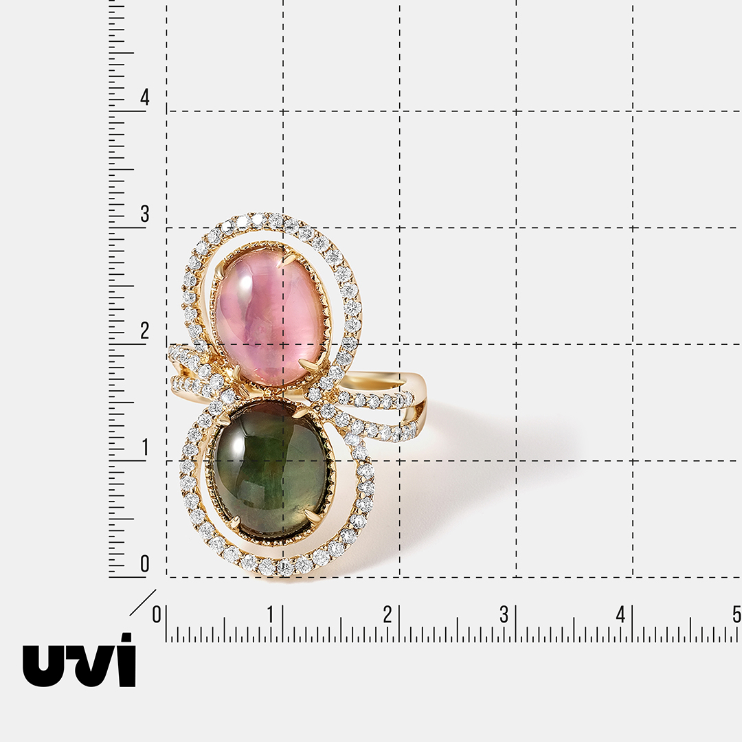 Кольцо из желтого золота с турмалинами