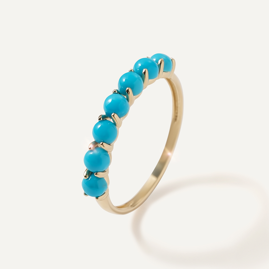 Кольцо из желтого золота с бирюзой