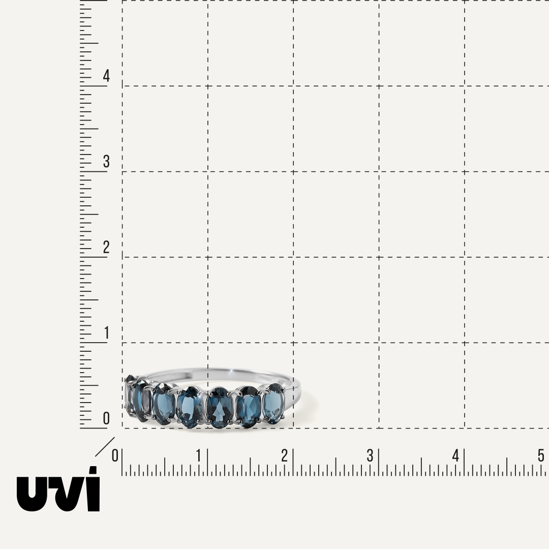 Кольцо из белого золота с топазами Лондон