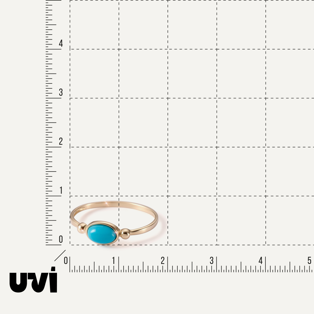 Кольцо из желтого золота с бирюзой