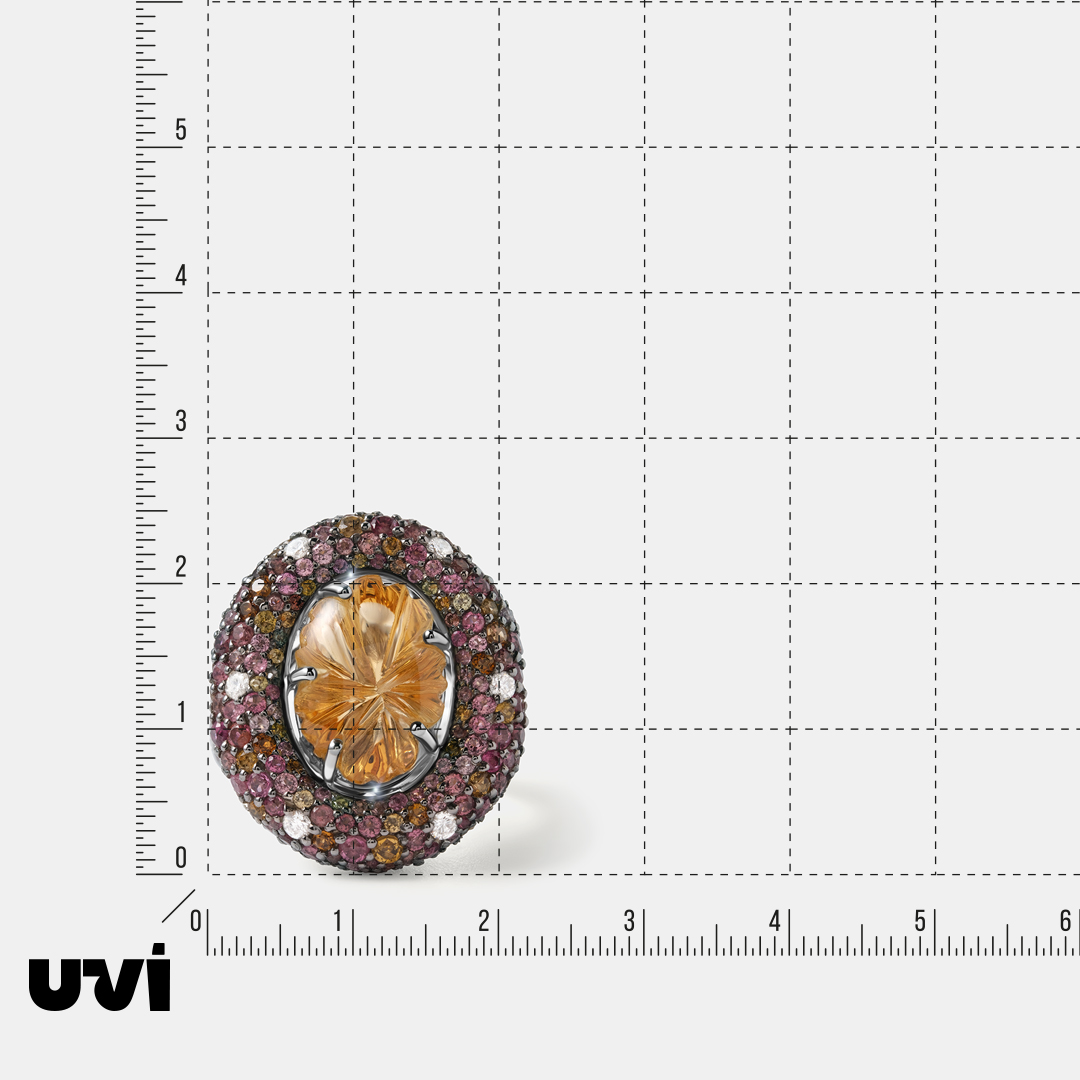 Кольцо из белого золота с цитрином