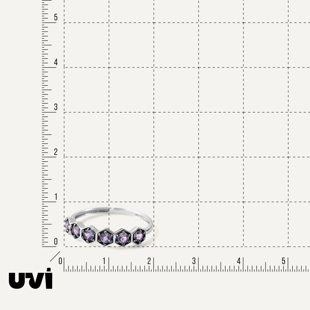Кольцо из белого золота с танзанитами