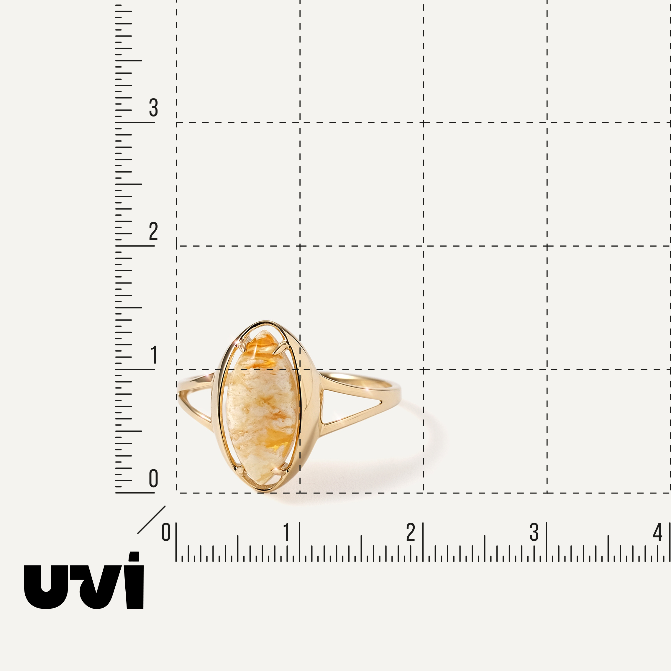 Кольцо из желтого золота с янтарем