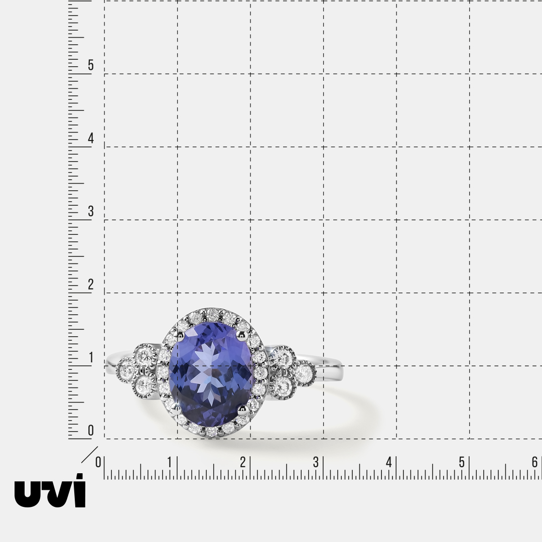 Кольцо из белого золота с танзанитом