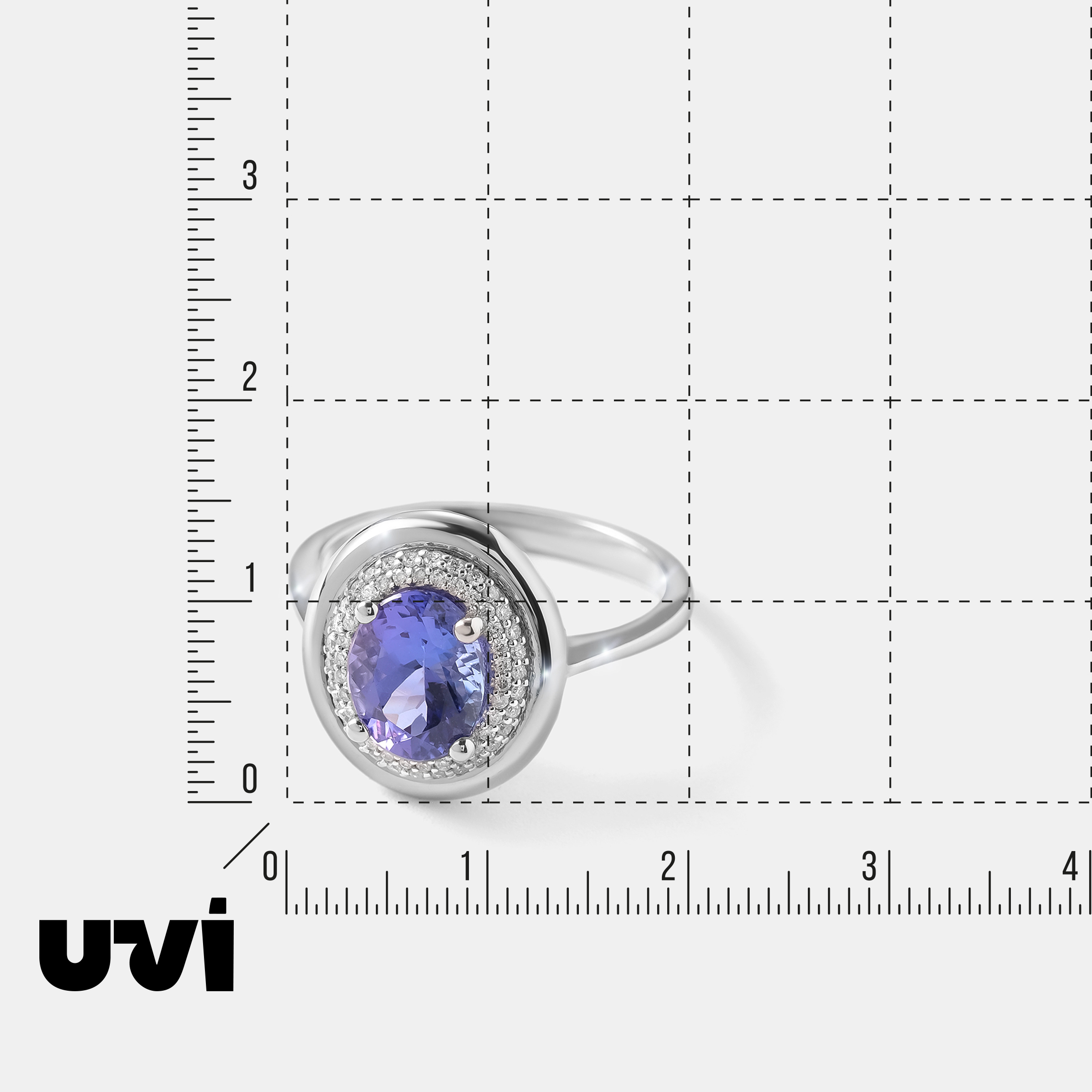 Кольцо из белого золота с танзанитом