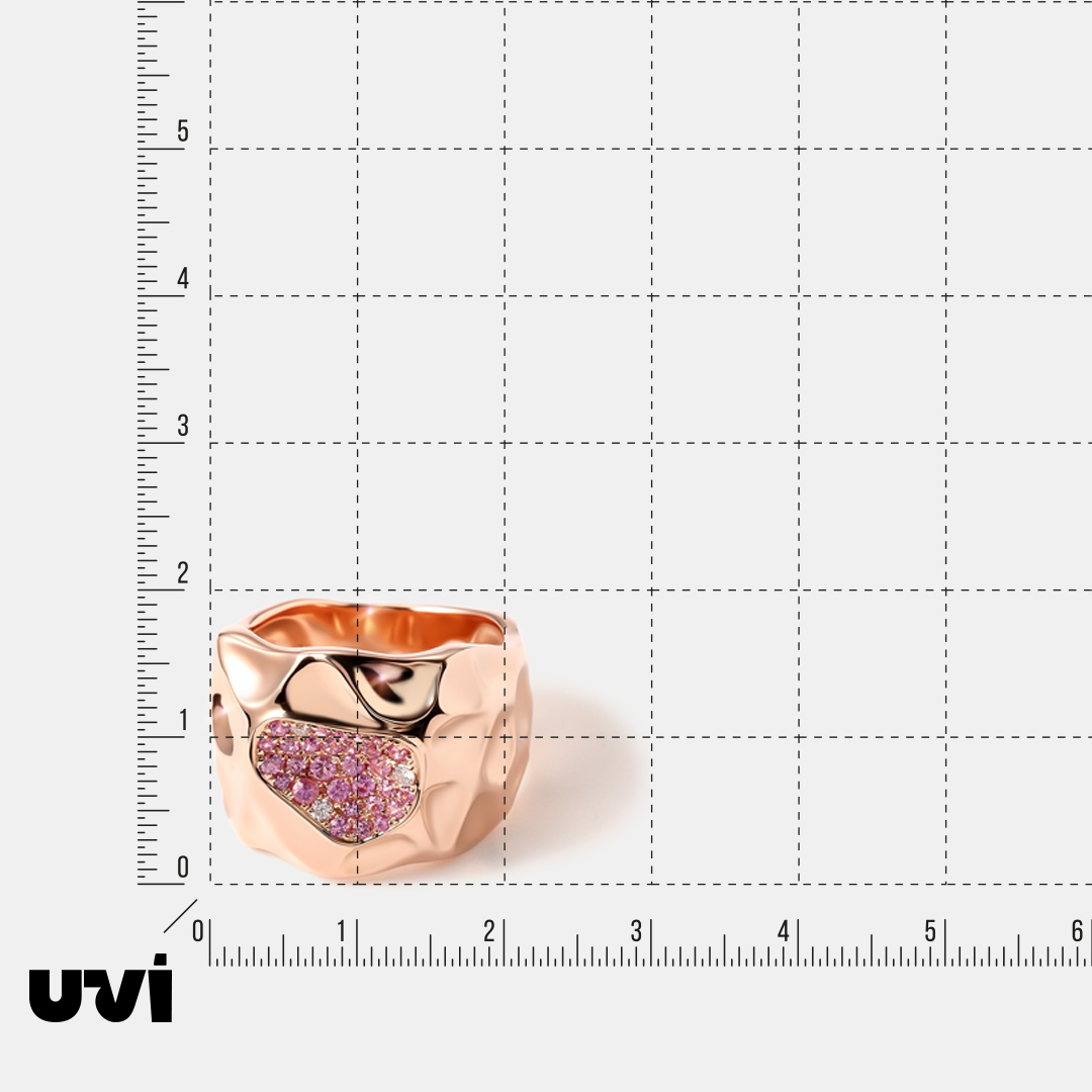 Кольцо из золота с розовыми сапифирами