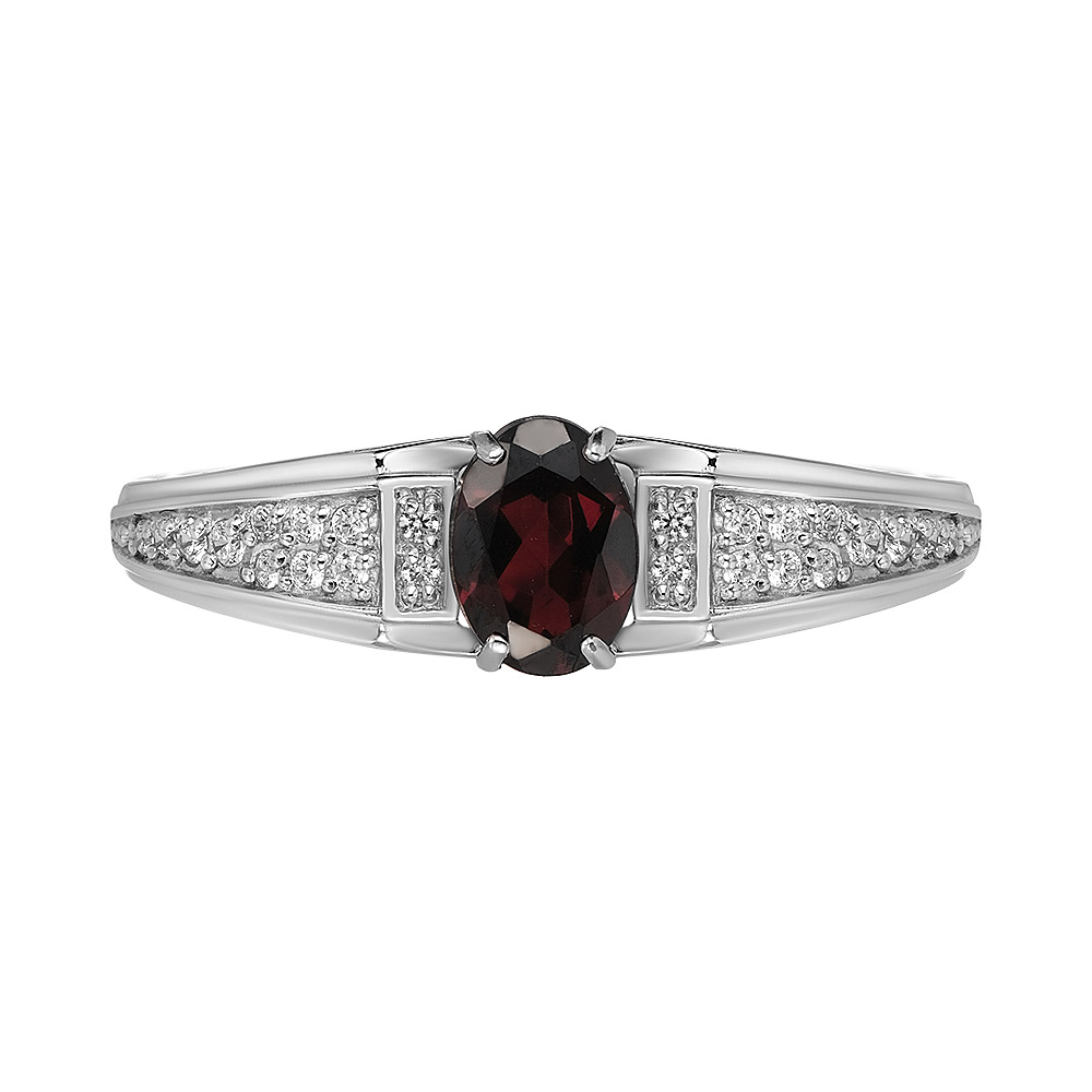 Серебряное кольцо с гранатом