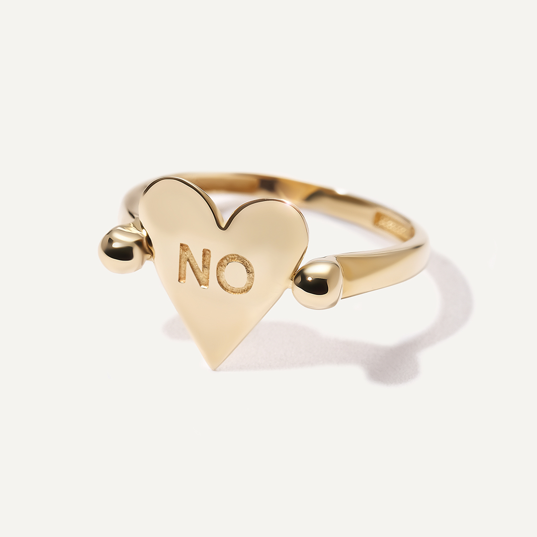 Кольцо из желтого золота "Сердце"