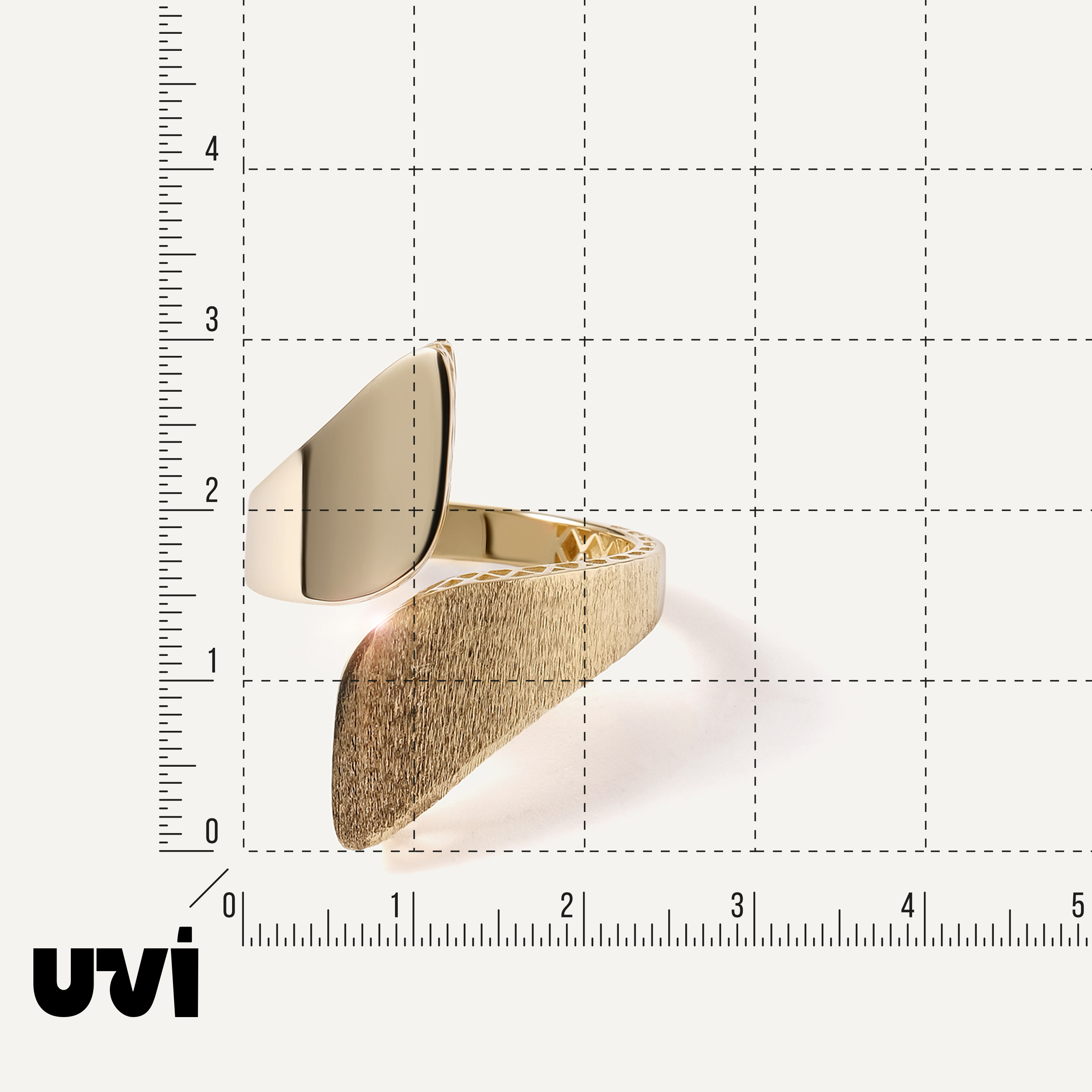Незамкнутое кольцо из желтого золота