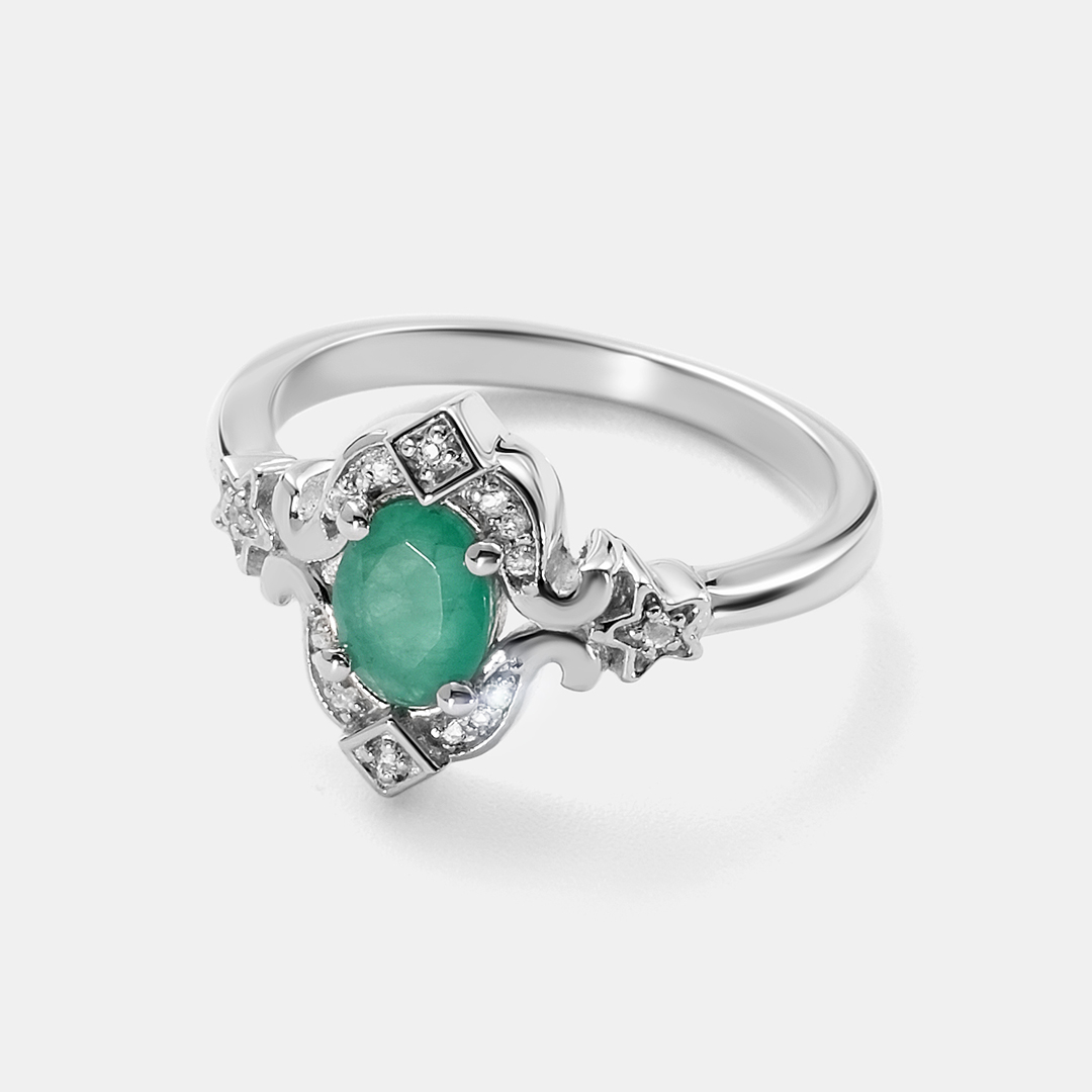 Серебряное кольцо с изумрудом