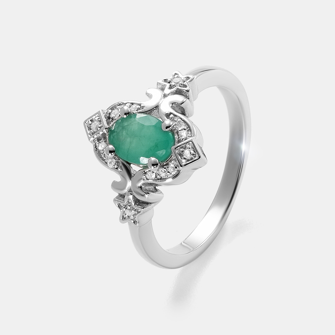 Серебряное кольцо с изумрудом