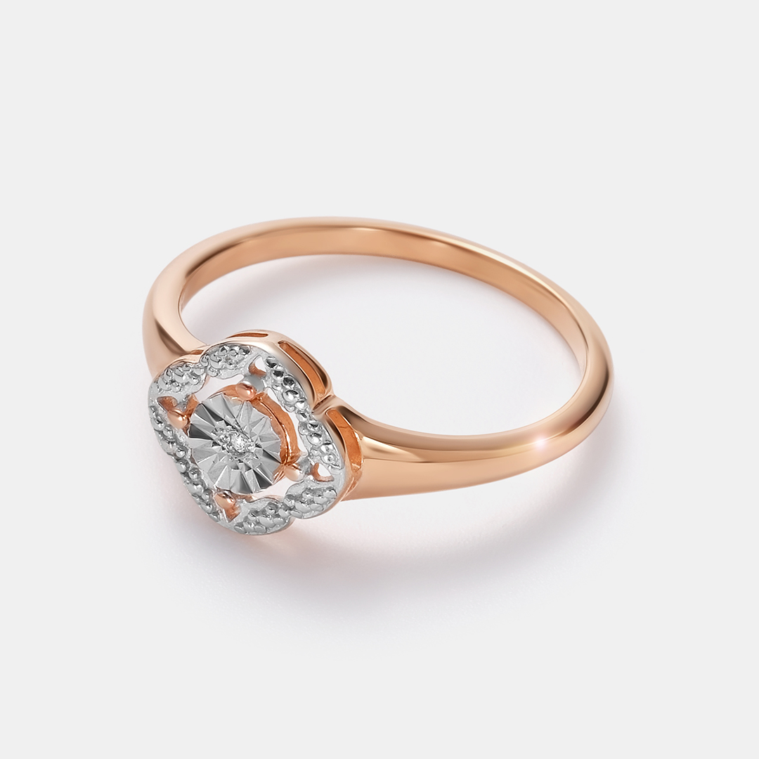 Серебряное кольцо с бриллиантом