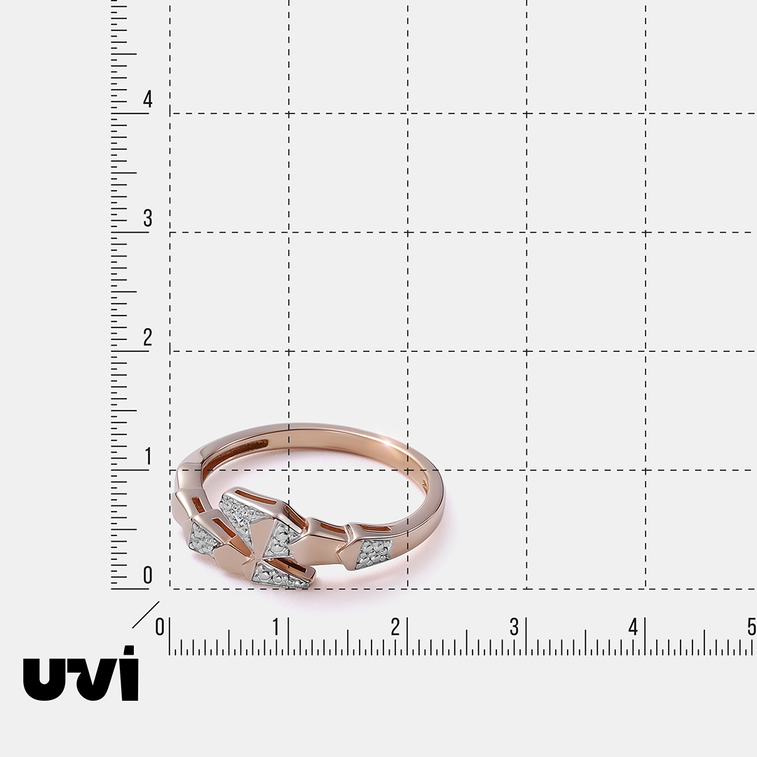 Серебряное кольцо с бриллиантом "Змея"