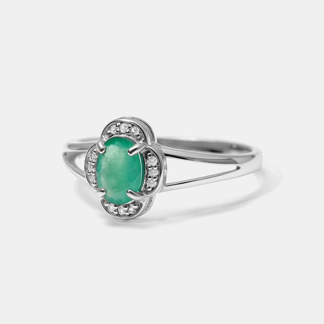 Серебряное кольцо с изумрудом