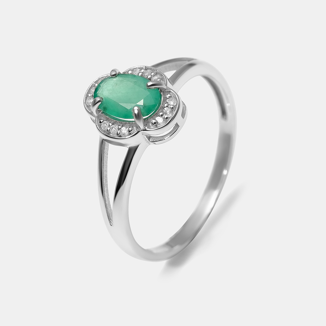 Серебряное кольцо с изумрудом